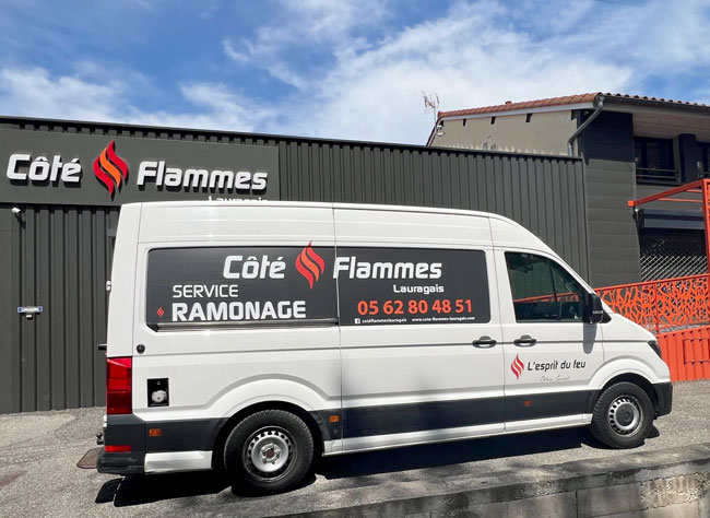 camion de ramonage cote flammes lauragais